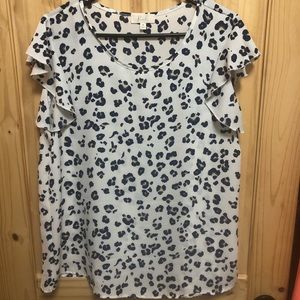 Ruffled leopard blouse